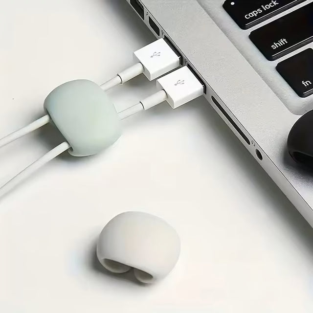 6-Pack Silicone Cable Organizers – Multi-Use Cord Wraps for Earphones & Charging Cables