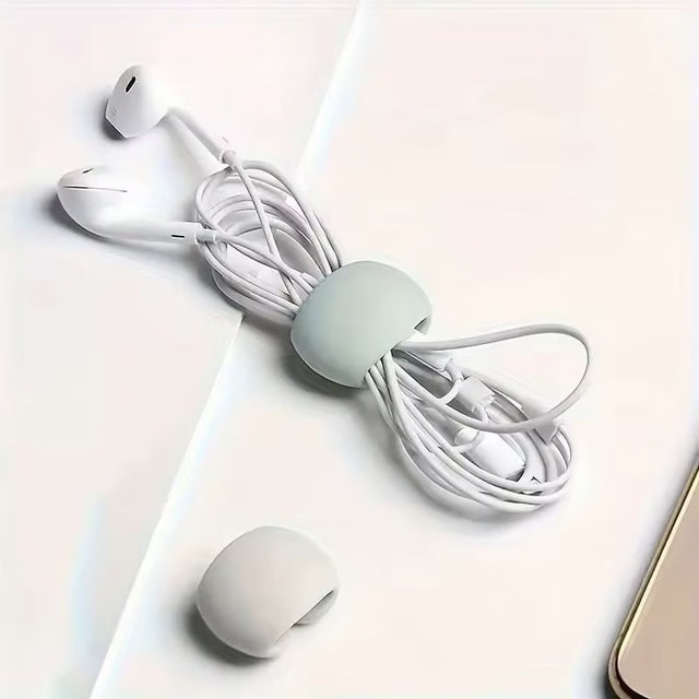 6-Pack Silicone Cable Organizers – Multi-Use Cord Wraps for Earphones & Charging Cables