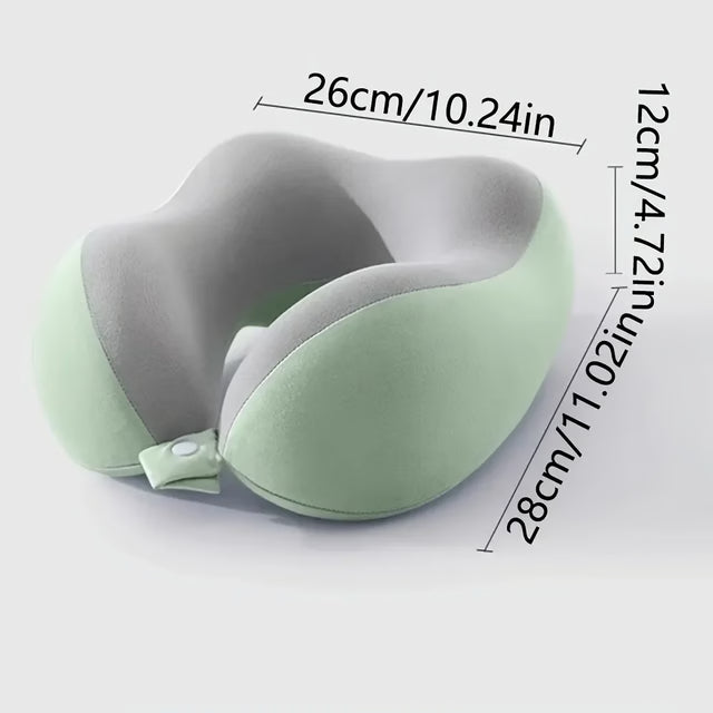 Comfortable U-Shaped Neck Pillow with Storage Bag for Travel, Napping and Office Use