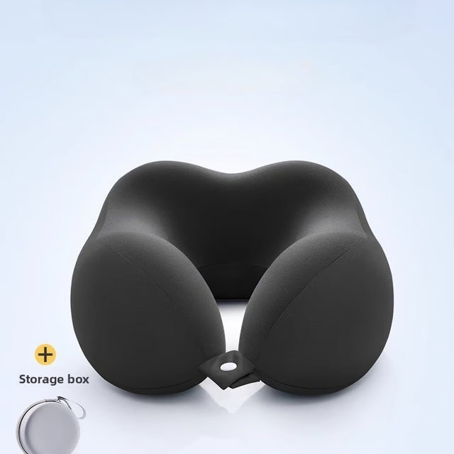 Comfortable U-Shaped Neck Pillow with Storage Bag for Travel, Napping and Office Use
