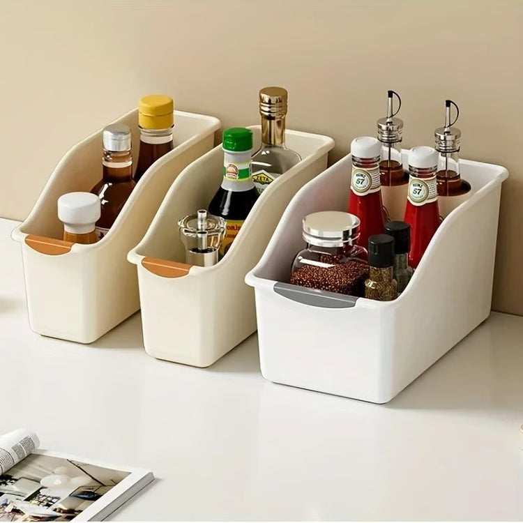 Curved Plastic Storage Bins Set for Multipurpose Home Organization
