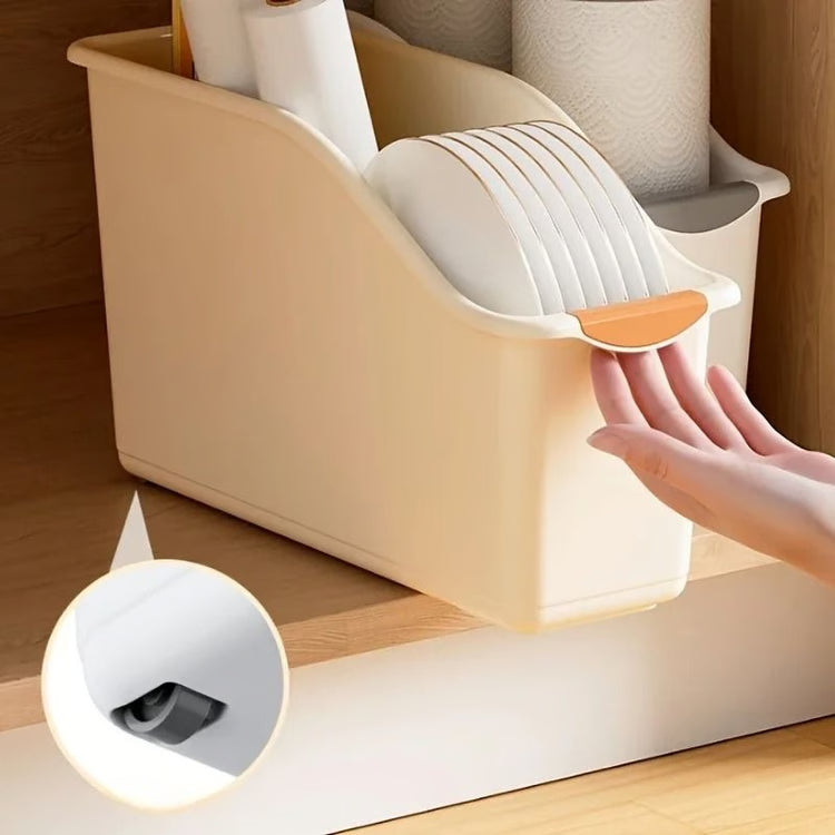Curved Plastic Storage Bins Set for Multipurpose Home Organization