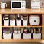 Curved Plastic Storage Bins Set for Multipurpose Home Organization