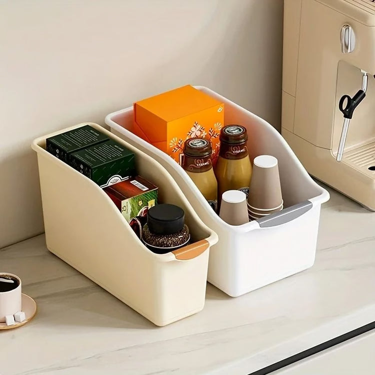 Curved Plastic Storage Bins Set for Multipurpose Home Organization