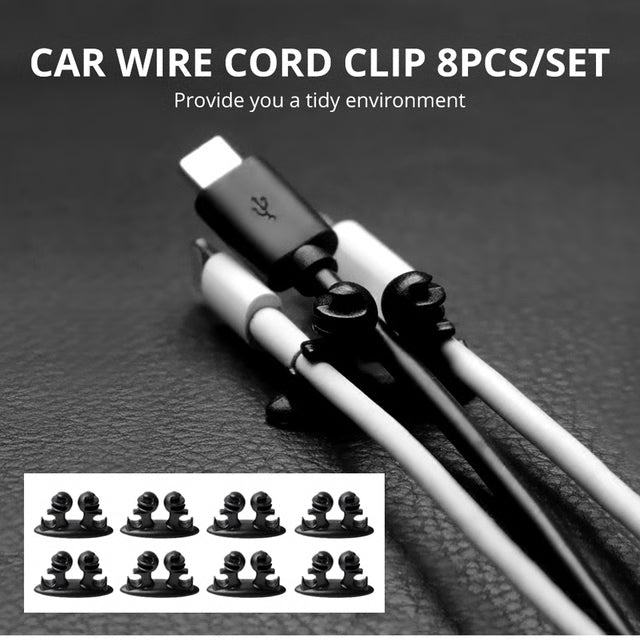 8pcs Car USB Cable Clips – Adhesive Cable Organizer for Car Interior