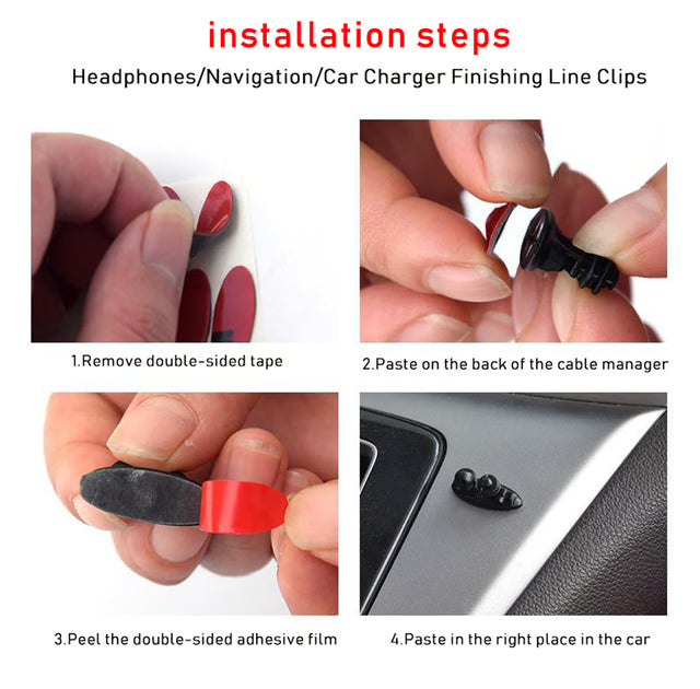 8pcs Car USB Cable Clips – Adhesive Cable Organizer for Car Interior