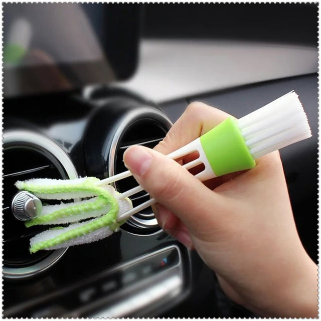 Double-Sided Car Cleaning Brush – Soft Bristle Interior Detailing Tool