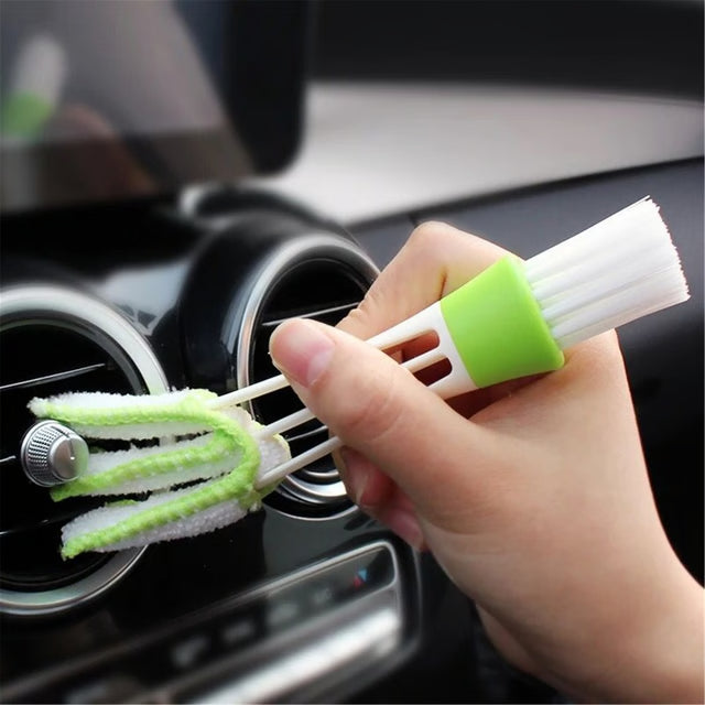 Double-Sided Car Cleaning Brush – Soft Bristle Interior Detailing Tool