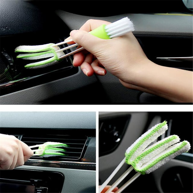 Double-Sided Car Cleaning Brush – Soft Bristle Interior Detailing Tool