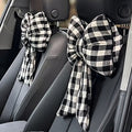 Pink Bowknot Car Headrest Neck Pillow – Soft Cushion for Comfortable Driving