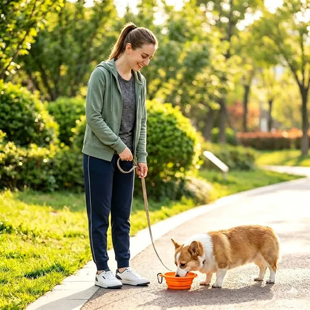 Collapsible Silicone Pet Travel Bowl – Portable Food and Water Dish with Carabiner