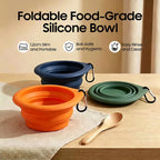Collapsible Silicone Pet Travel Bowl – Portable Food and Water Dish with Carabiner