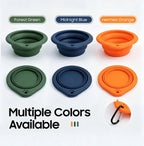 Collapsible Silicone Pet Travel Bowl – Portable Food and Water Dish with Carabiner