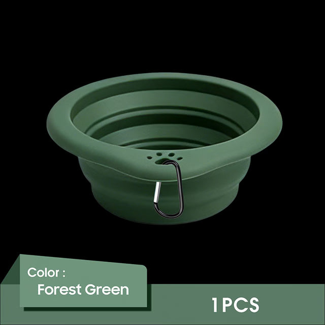 Collapsible Silicone Pet Travel Bowl – Portable Food and Water Dish with Carabiner