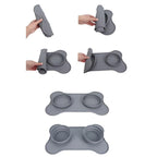 Collapsible Silicone Pet Bowl with Feeding Mat – Portable Dog and Cat Feeding Set